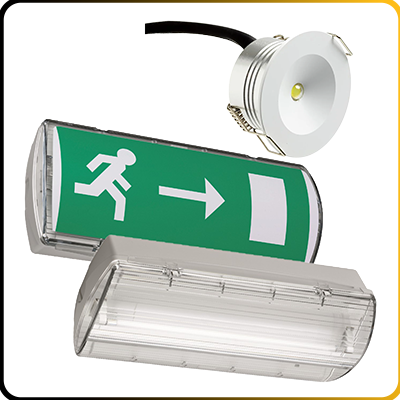 emergency light fittings on a white background