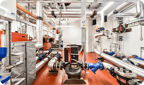 hotel hvac and plumbing underground