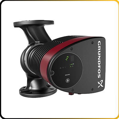Grundfos pump on a white background