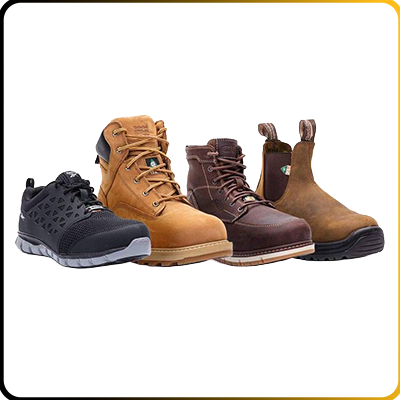 safety footwear on a white background