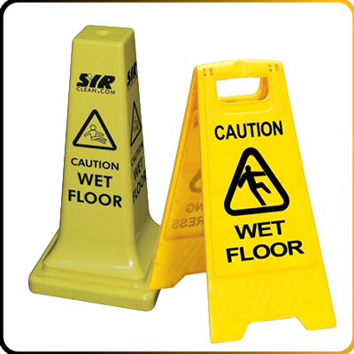 2 safety signs on a white background