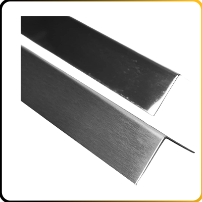 Steel angle corner protectors on a white background