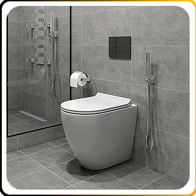 modern hotel toilet setting