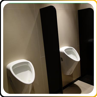 hotel urinals in a contemporary setting