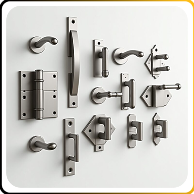 different window ironmongery on a pale grey background