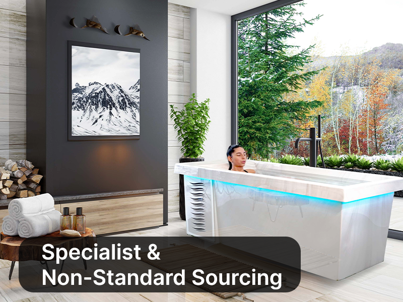 A woman in an ice bath in a hospitality wellness centre