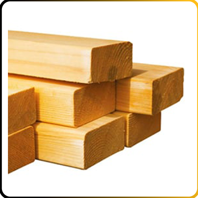 timber lengths on a white background